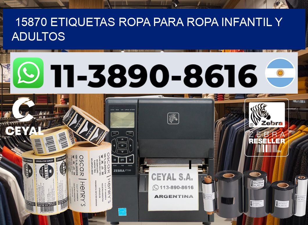 15870 Etiquetas ropa para ropa infantil y adultos