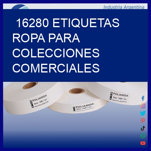 16280 Etiquetas ropa para colecciones comerciales