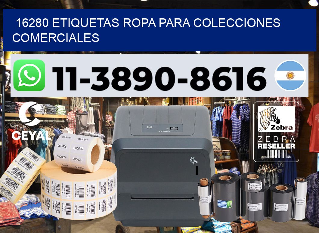 16280 Etiquetas ropa para colecciones comerciales