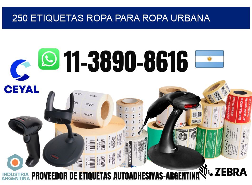 250 Etiquetas ropa para ropa urbana