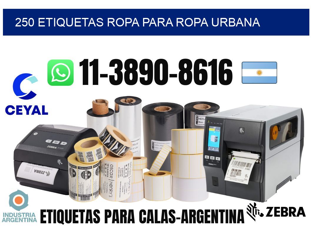 250 Etiquetas ropa para ropa urbana
