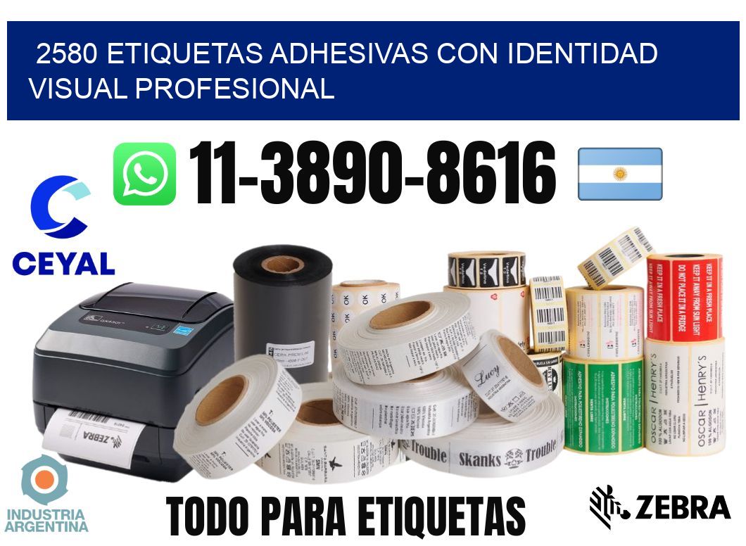 2580 Etiquetas adhesivas con identidad visual profesional