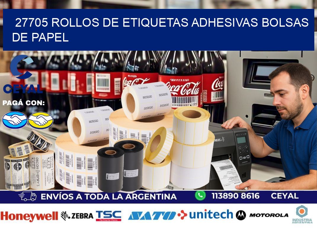 27705 rollos de etiquetas adhesivas bolsas de papel