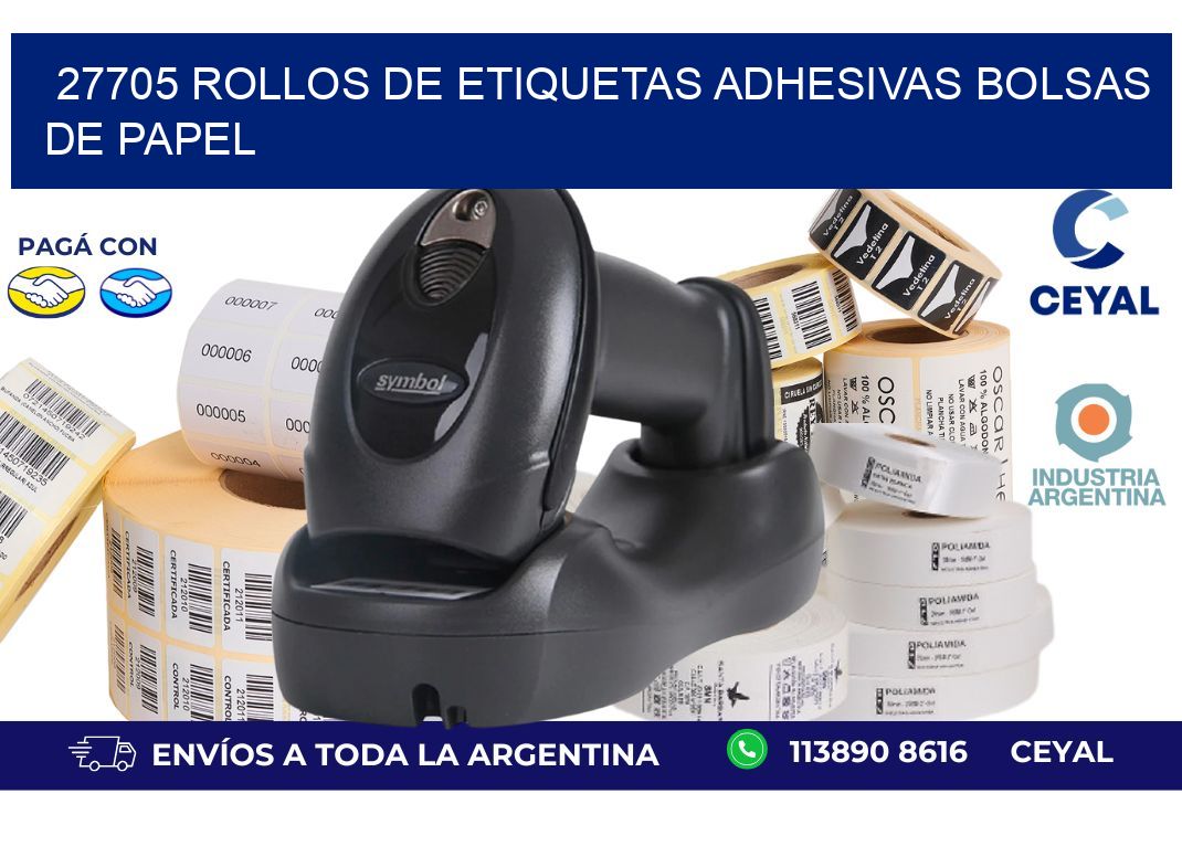 27705 rollos de etiquetas adhesivas bolsas de papel