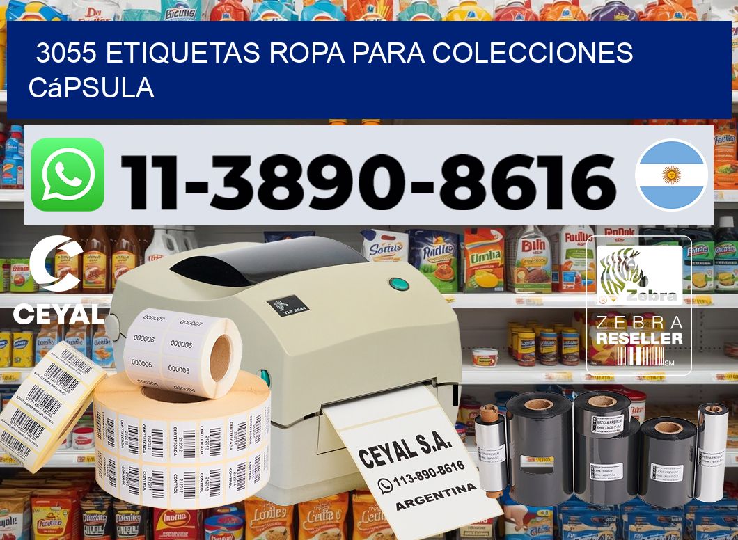 3055 Etiquetas ropa para colecciones cápsula