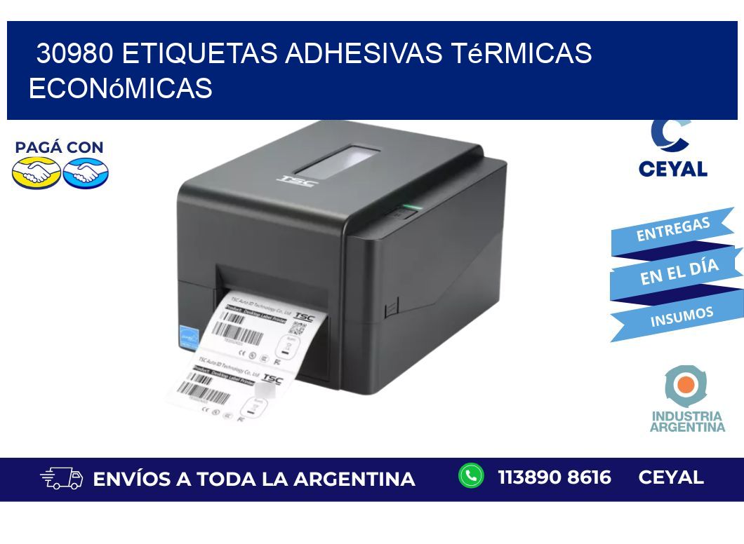 30980 etiquetas adhesivas térmicas económicas