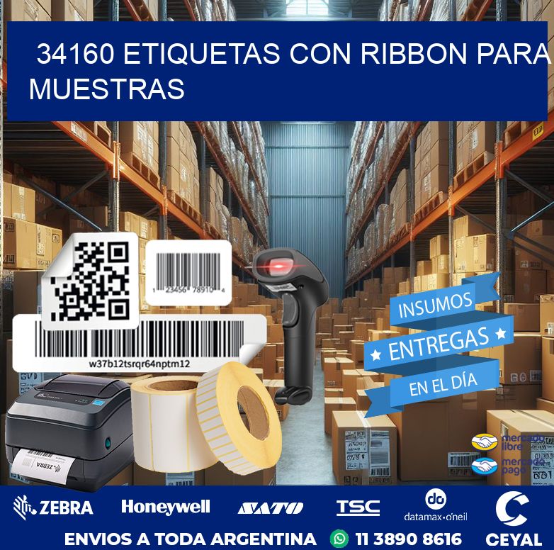 34160 etiquetas con ribbon para muestras