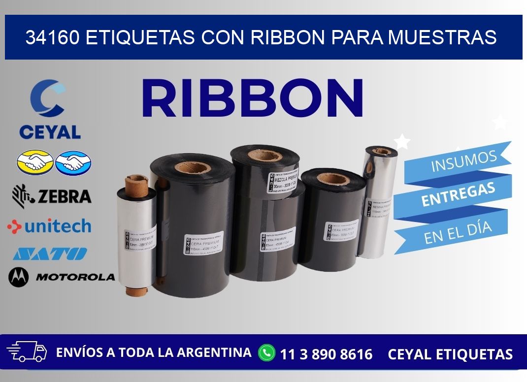 34160 etiquetas con ribbon para muestras
