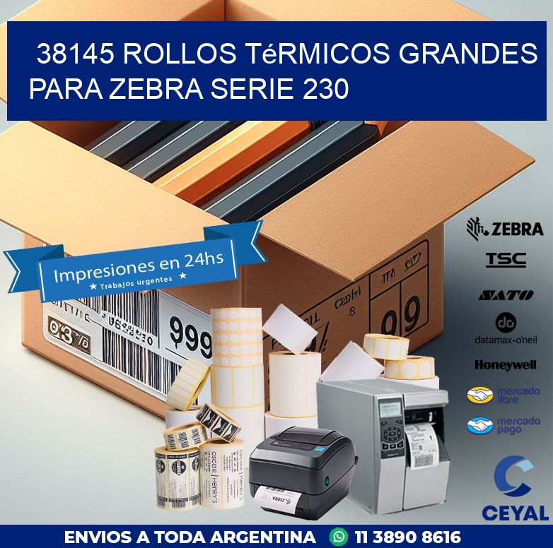 38145 rollos térmicos grandes para zebra serie 230