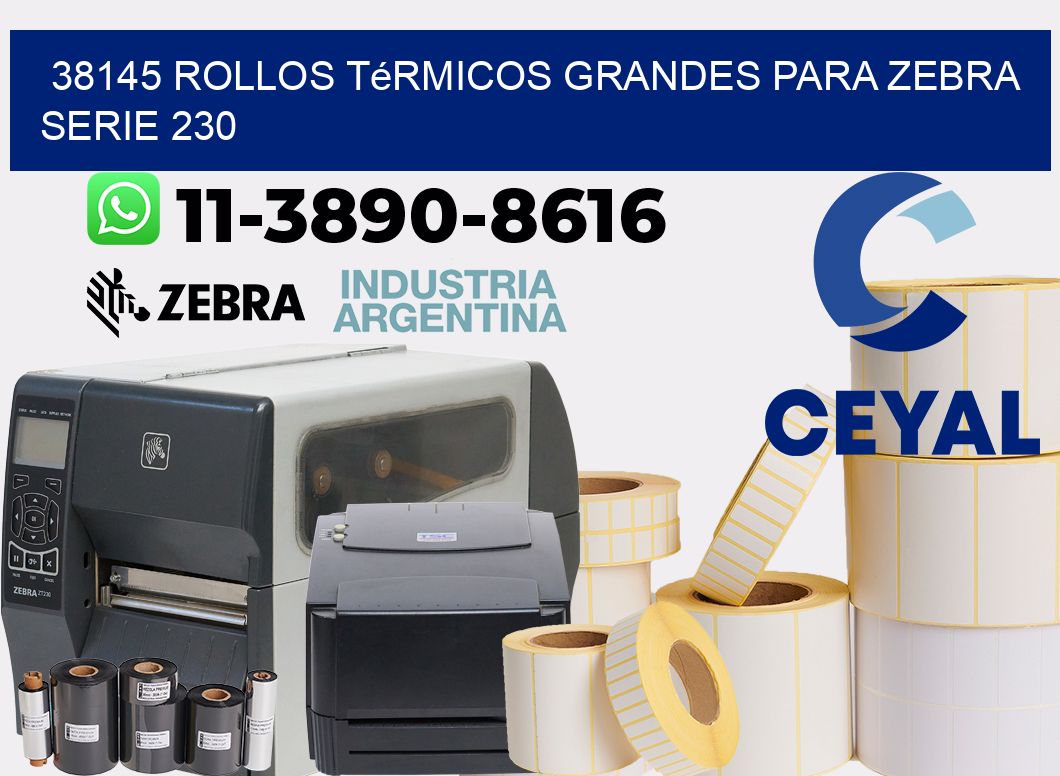 38145 rollos térmicos grandes para zebra serie 230