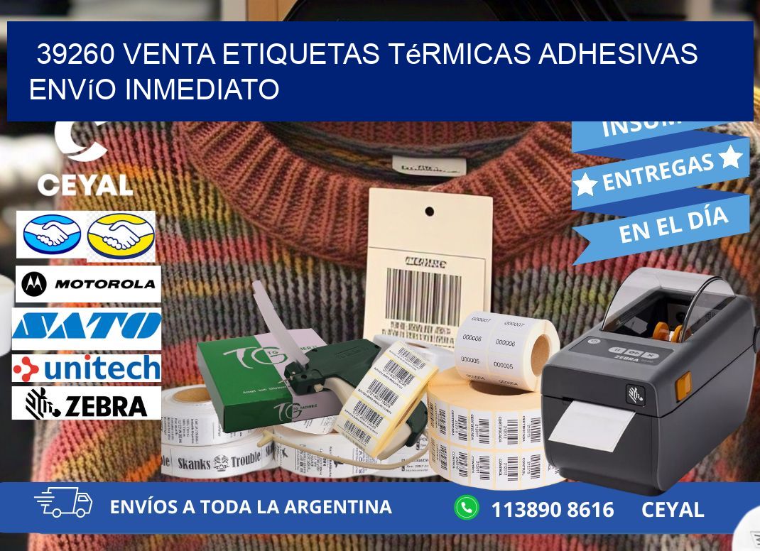 39260 venta etiquetas térmicas adhesivas envío inmediato