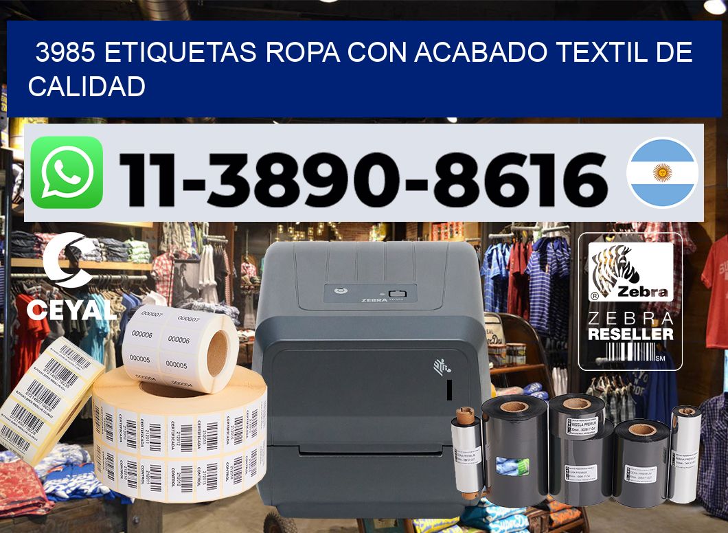 3985 Etiquetas ropa con acabado textil de calidad