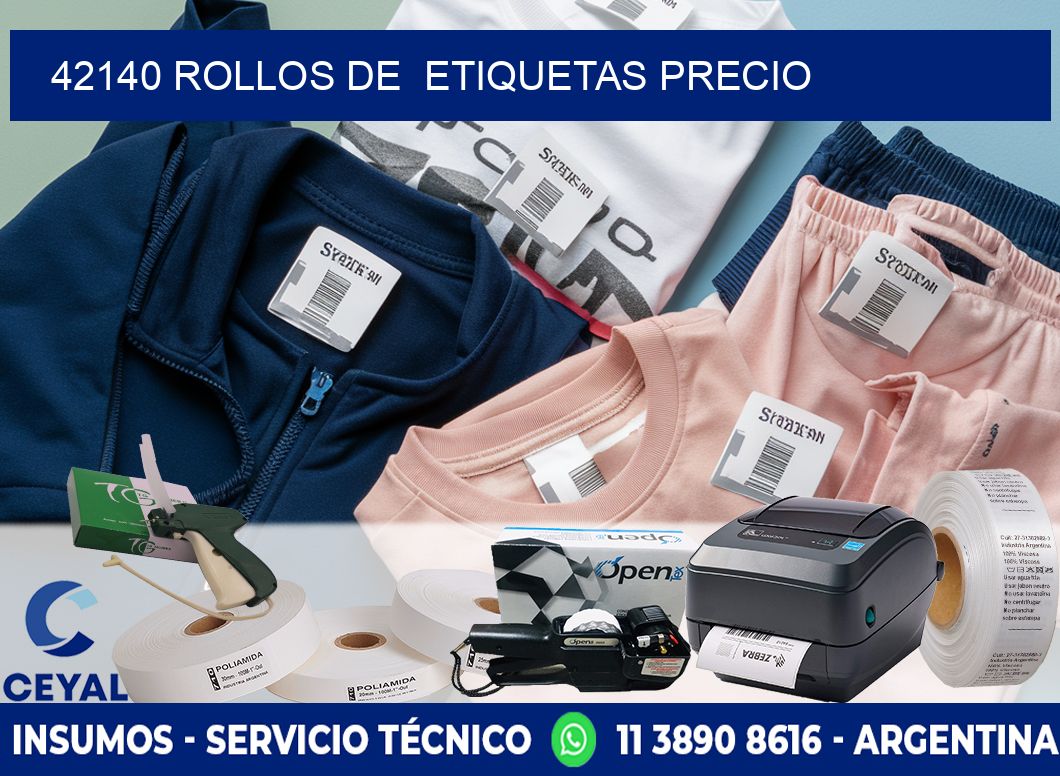 42140 rollos de  etiquetas precio