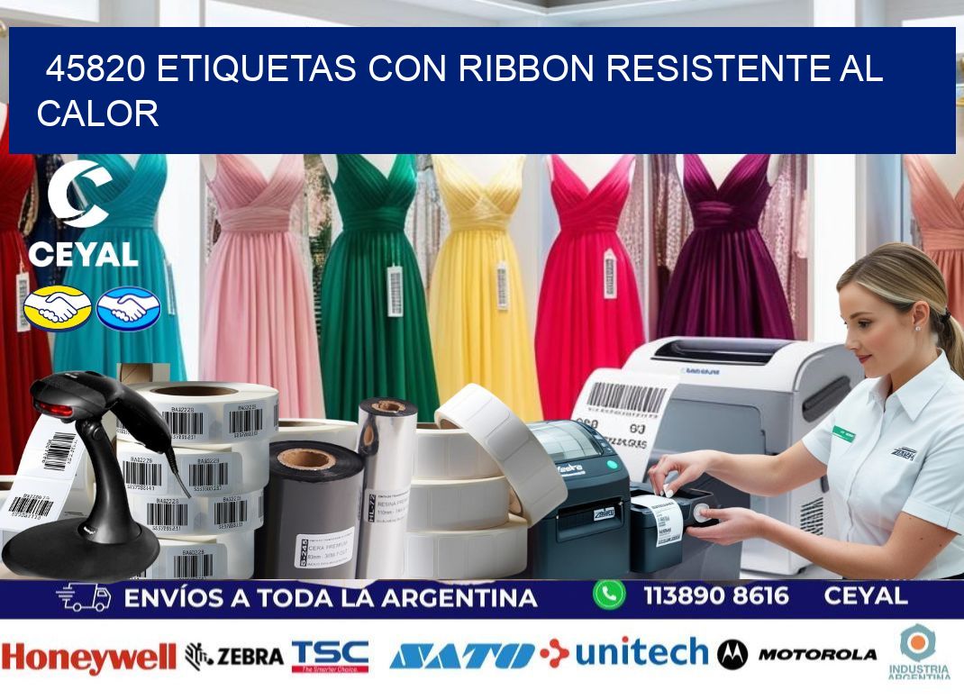 45820 etiquetas con ribbon resistente al calor