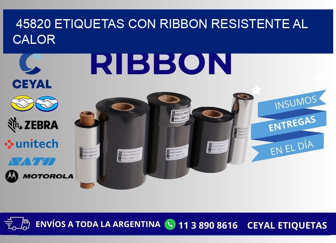 45820 etiquetas con ribbon resistente al calor