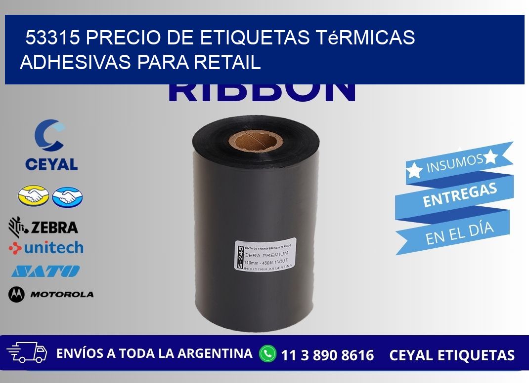 53315 precio de etiquetas térmicas adhesivas para retail