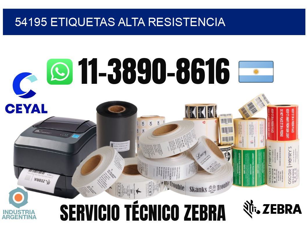54195 etiquetas alta resistencia