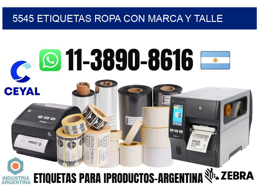 5545 Etiquetas ropa con marca y talle