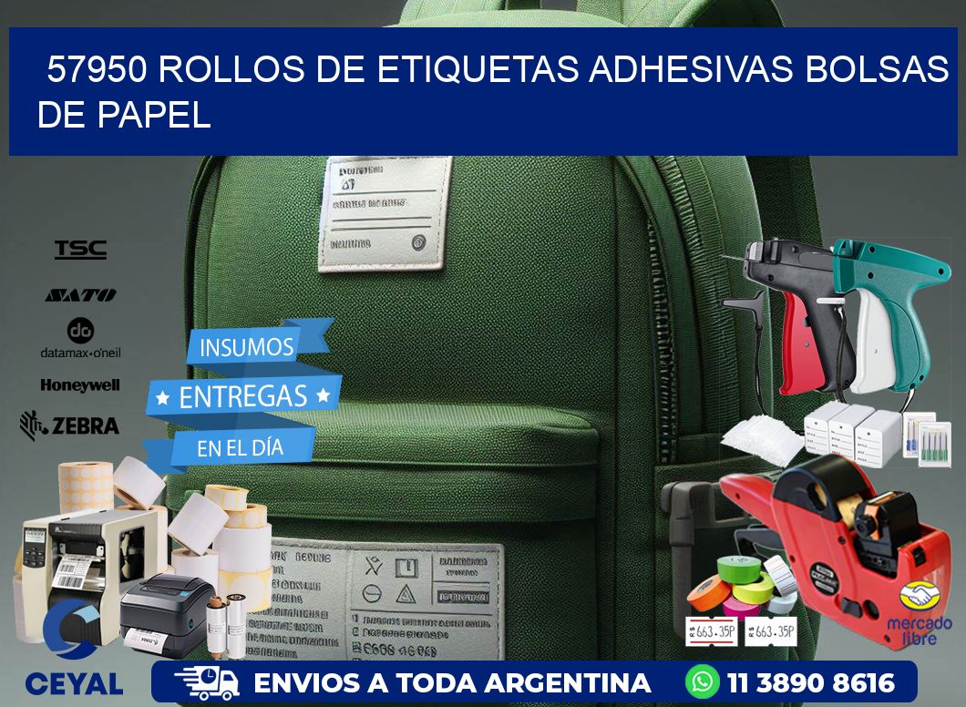 57950 rollos de etiquetas adhesivas bolsas de papel