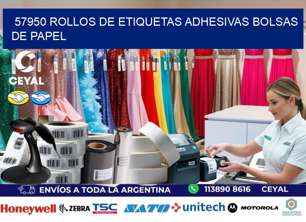 57950 rollos de etiquetas adhesivas bolsas de papel