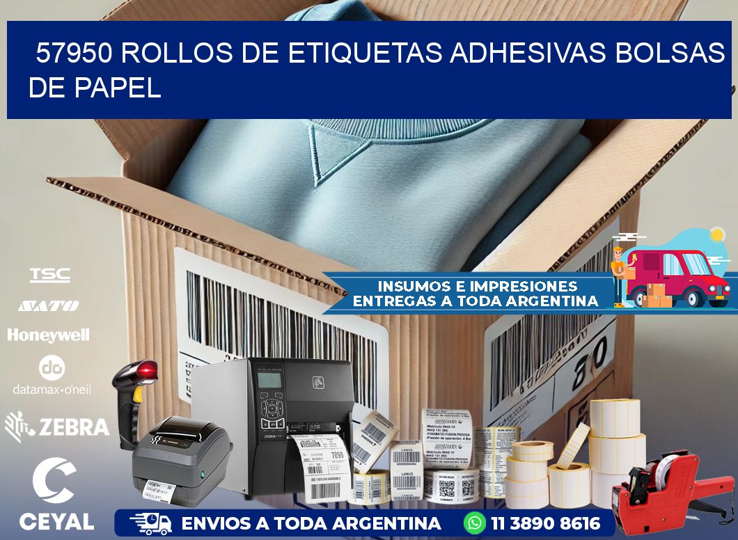 57950 rollos de etiquetas adhesivas bolsas de papel
