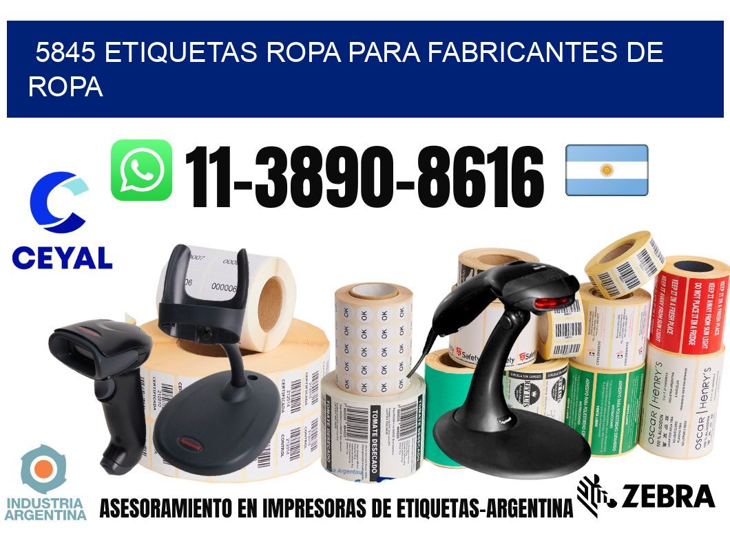 5845 Etiquetas ropa para fabricantes de ropa