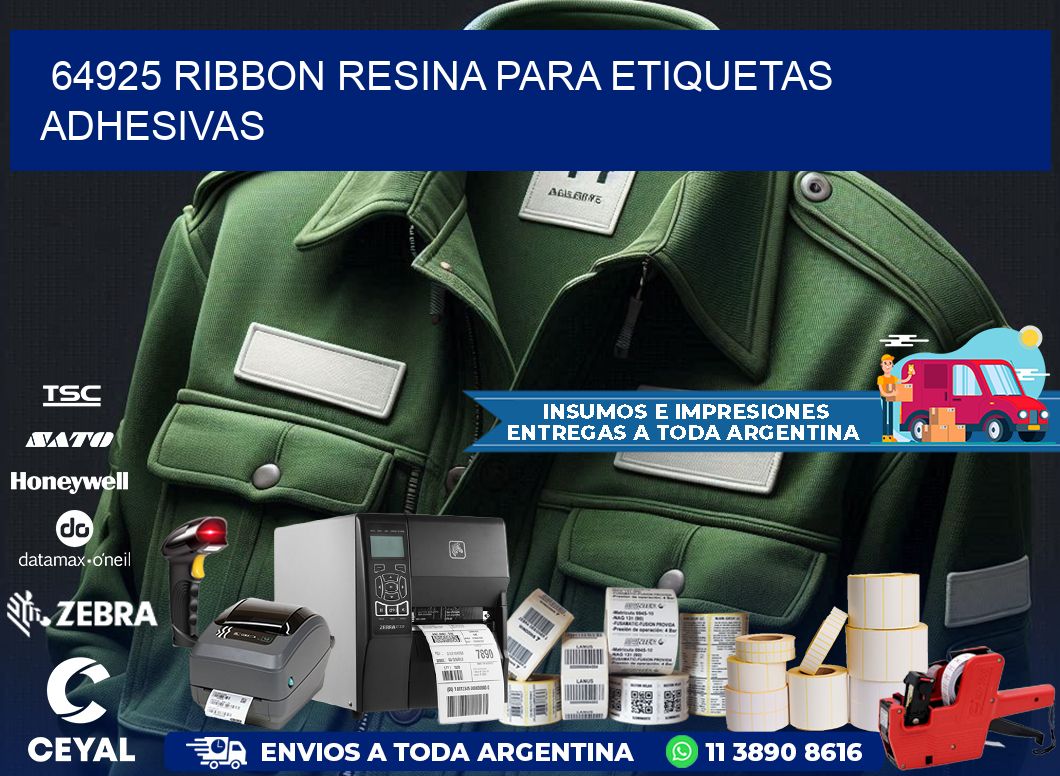 64925 ribbon resina para etiquetas adhesivas