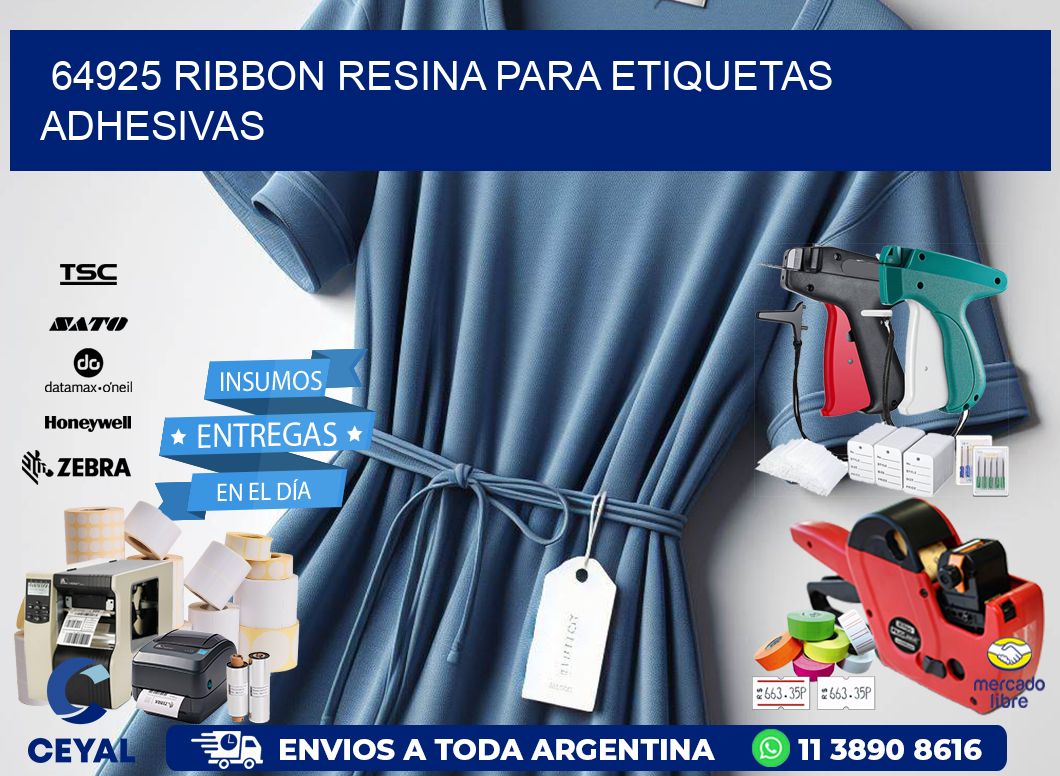 64925 ribbon resina para etiquetas adhesivas