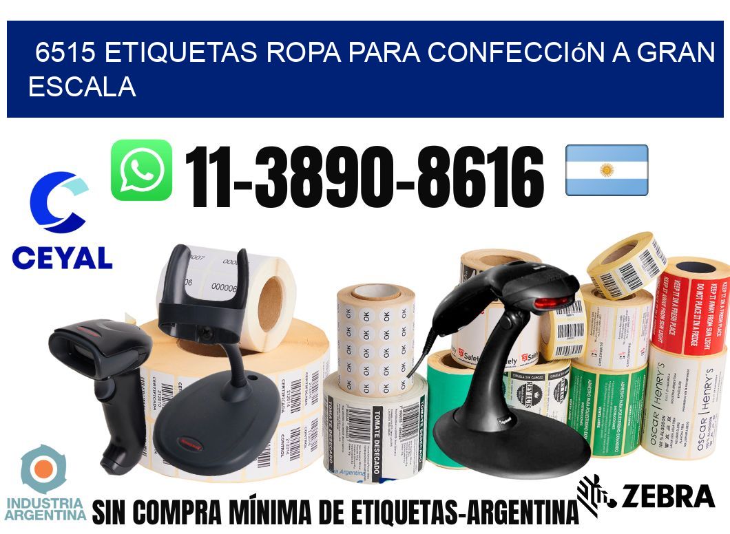 6515 Etiquetas ropa para confección a gran escala