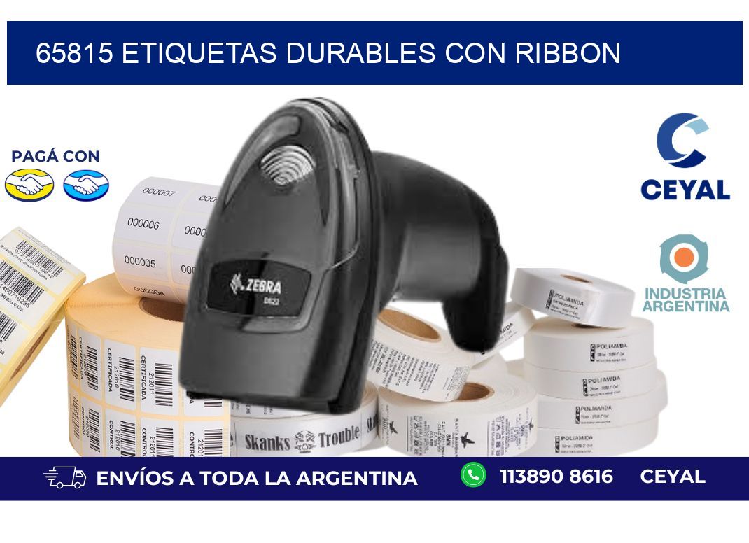 65815 etiquetas durables con ribbon