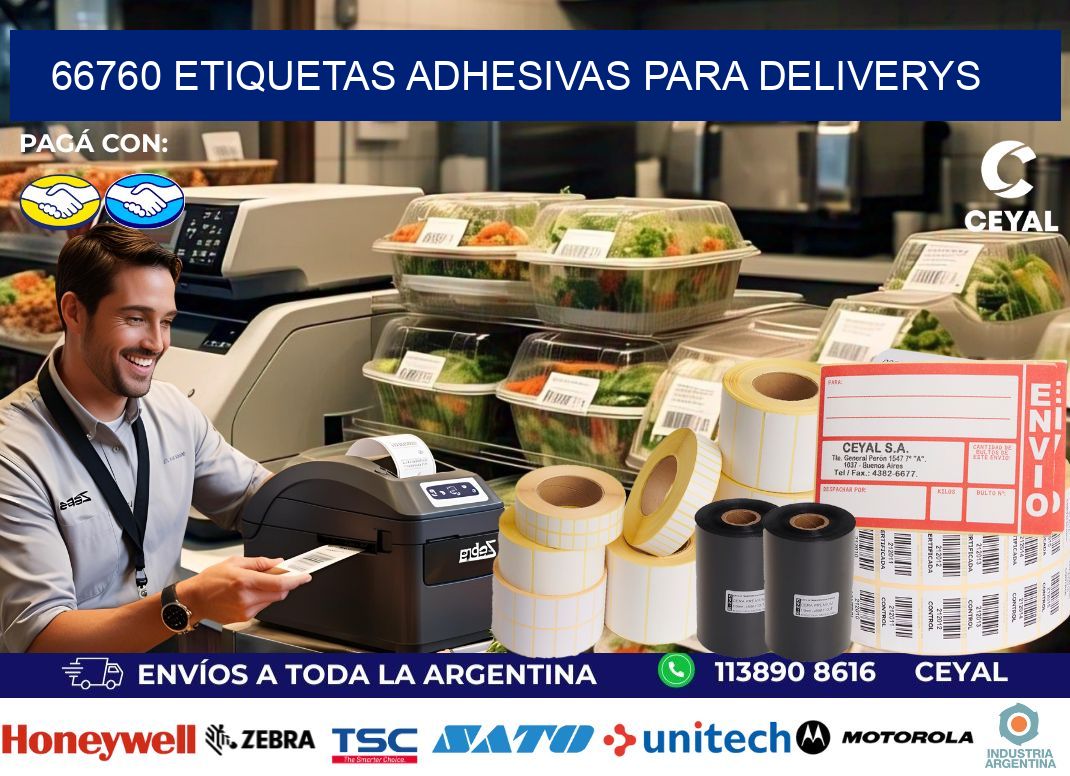 66760 etiquetas adhesivas para deliverys