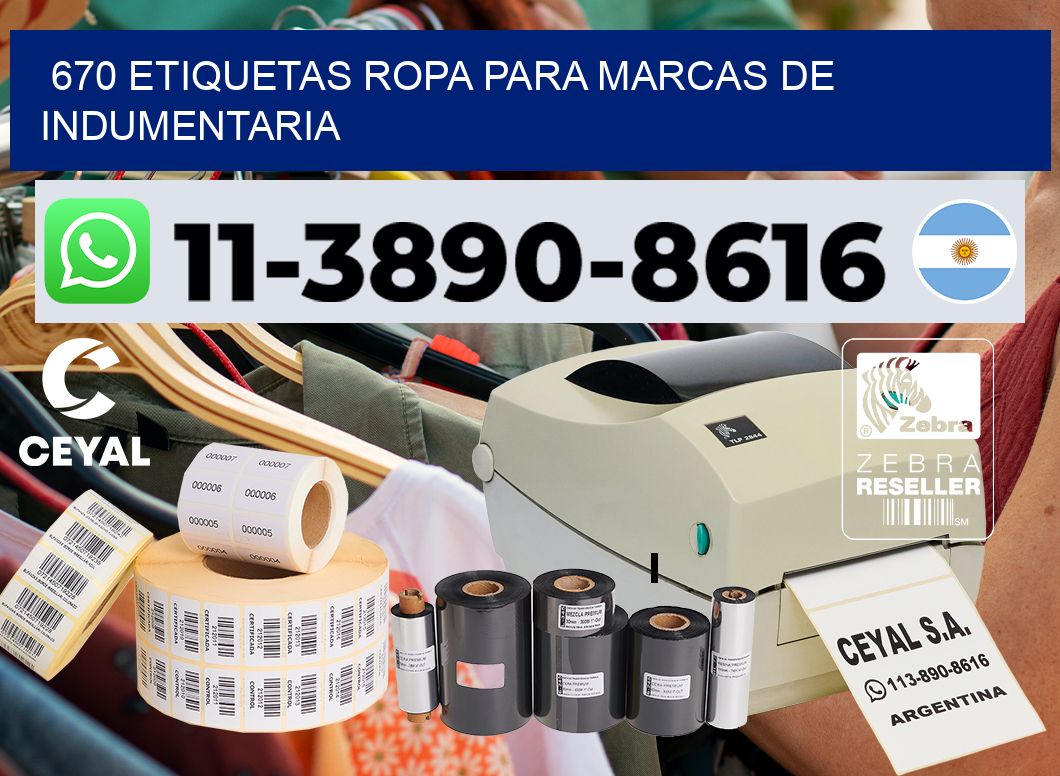 670 Etiquetas ropa para marcas de indumentaria