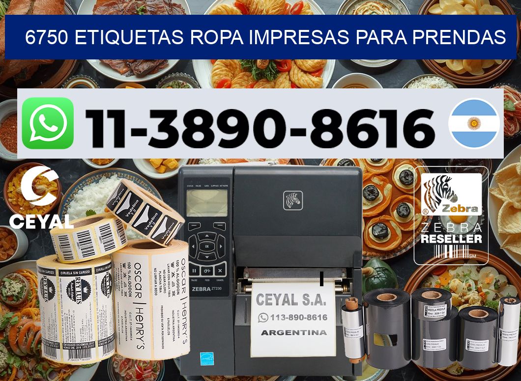 6750 Etiquetas ropa impresas para prendas