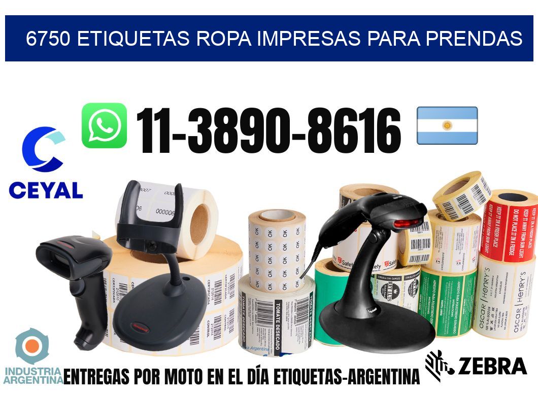 6750 Etiquetas ropa impresas para prendas