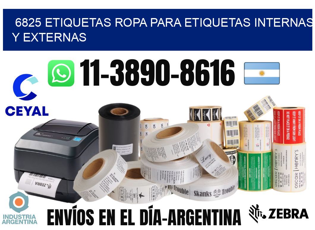 6825 Etiquetas ropa para etiquetas internas y externas