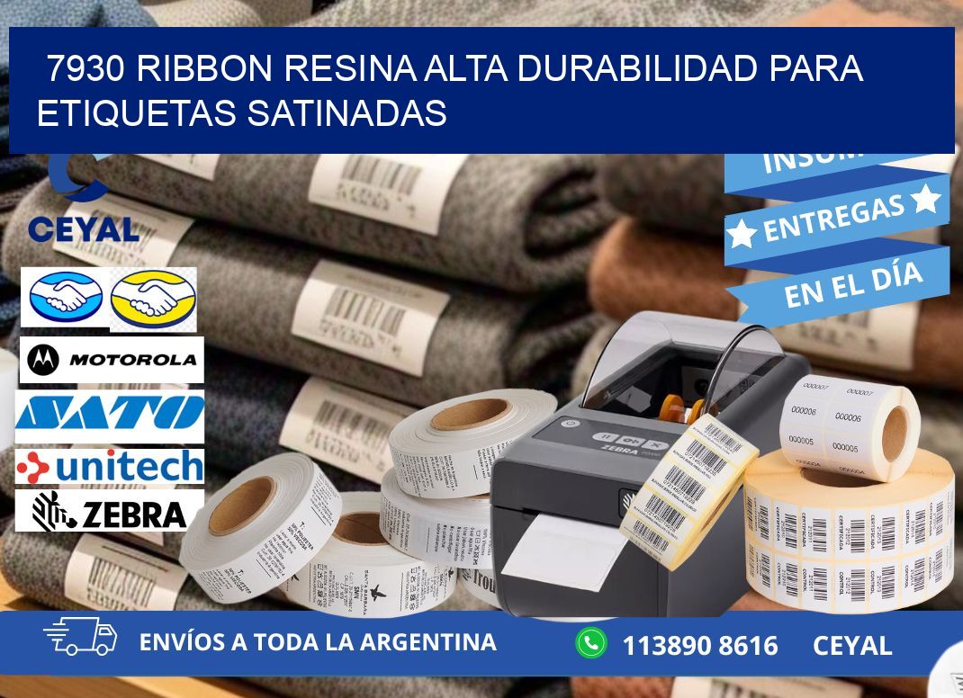 7930 ribbon resina alta durabilidad para etiquetas satinadas