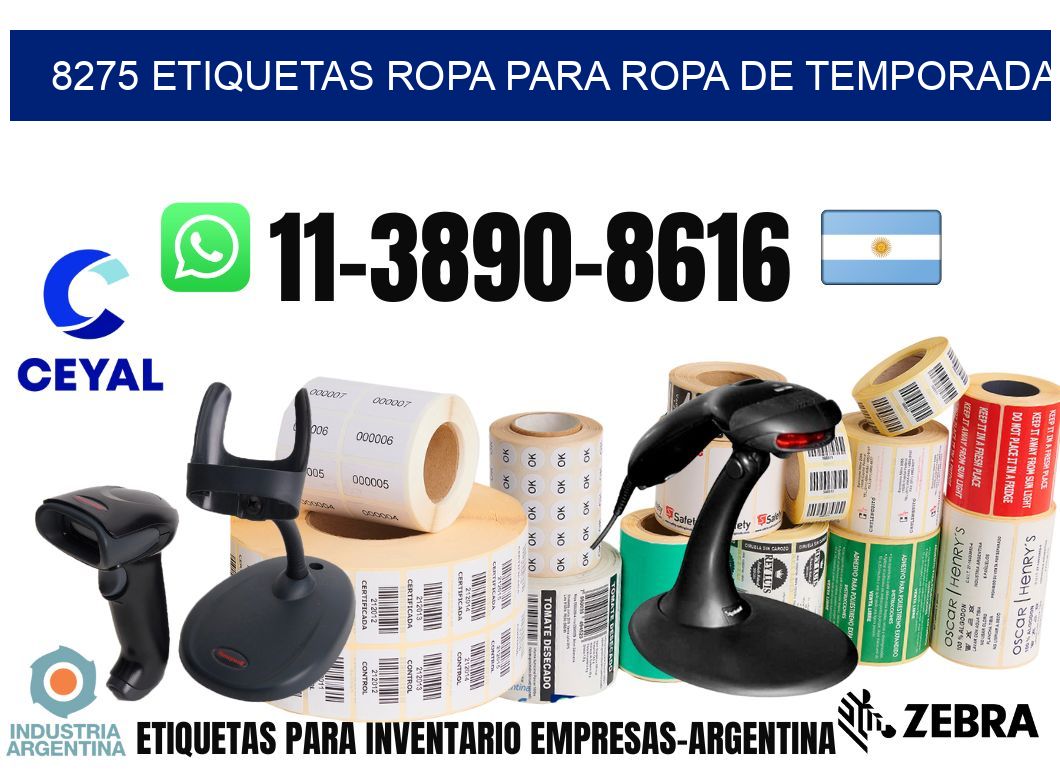8275 Etiquetas ropa para ropa de temporada