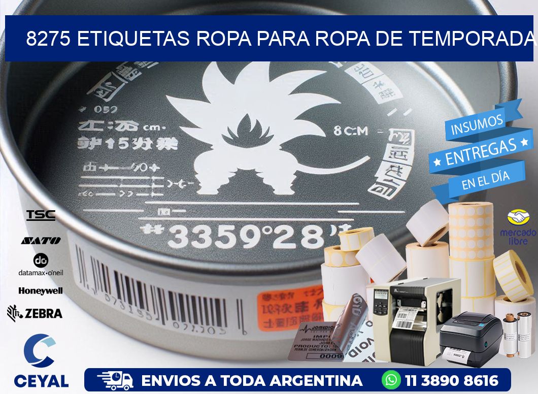 8275 Etiquetas ropa para ropa de temporada