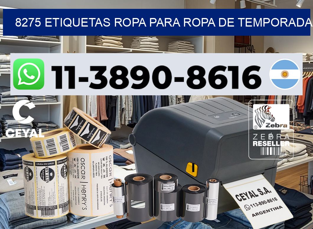 8275 Etiquetas ropa para ropa de temporada