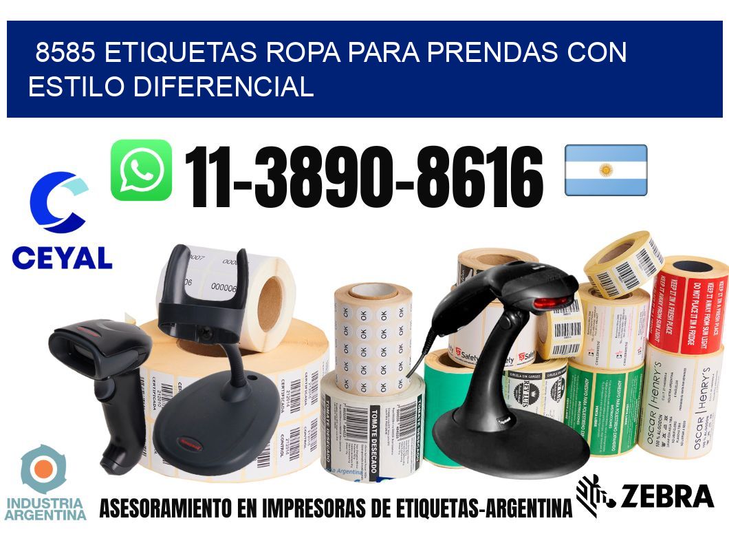 8585 Etiquetas ropa para prendas con estilo diferencial