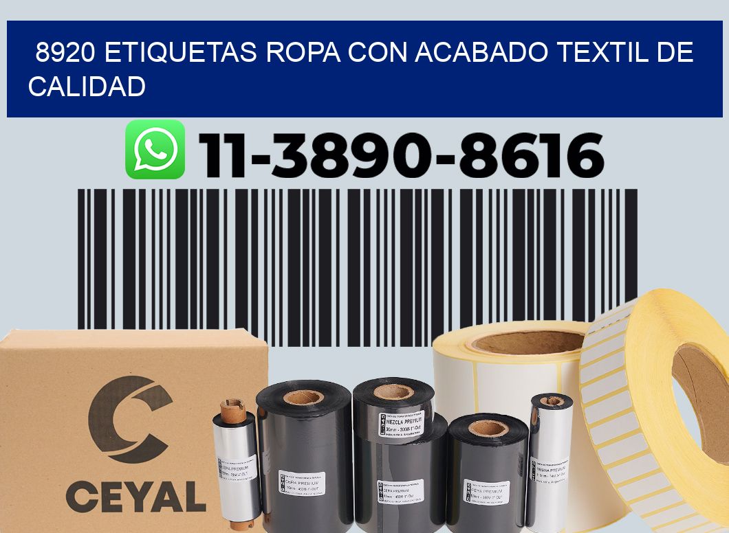 8920 Etiquetas ropa con acabado textil de calidad