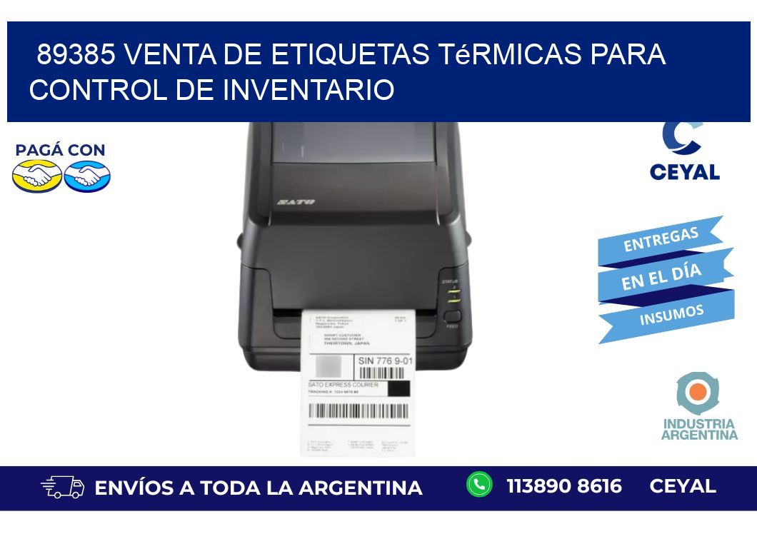 89385 venta de etiquetas térmicas para control de inventario