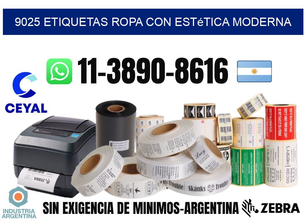 9025 Etiquetas ropa con estética moderna