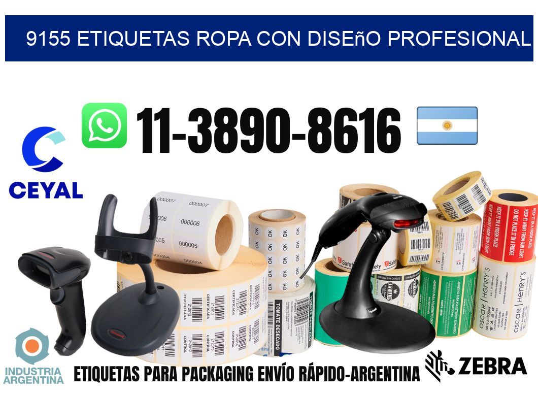 9155 Etiquetas ropa con diseño profesional