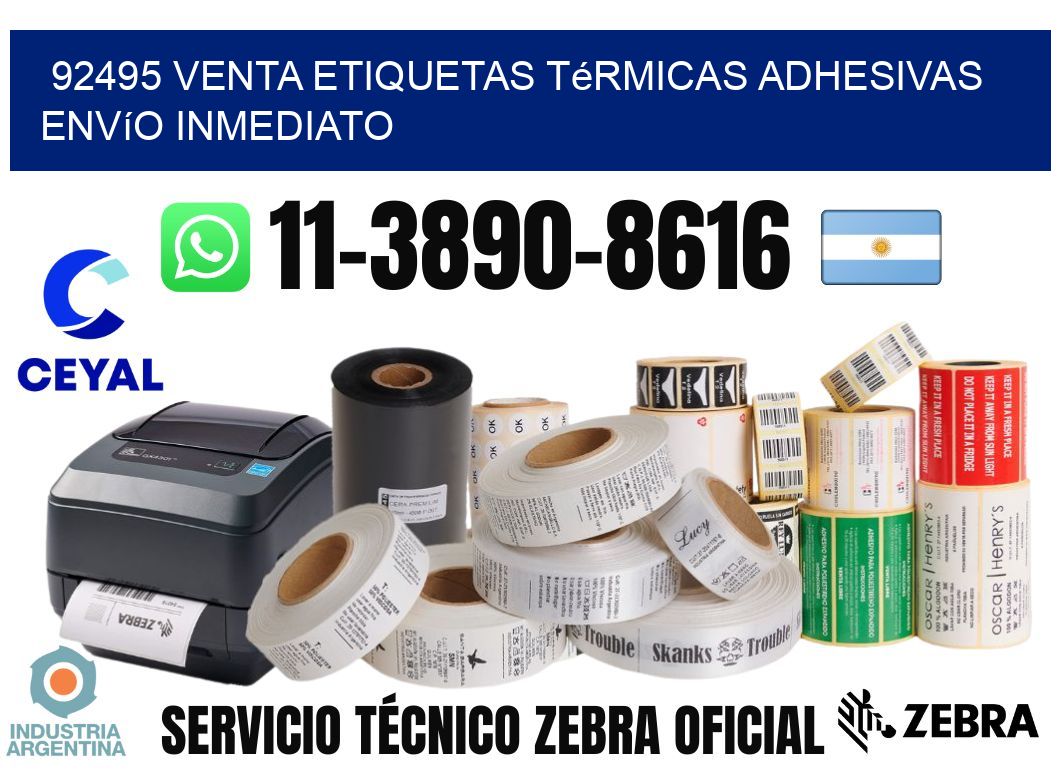 92495 venta etiquetas térmicas adhesivas envío inmediato
