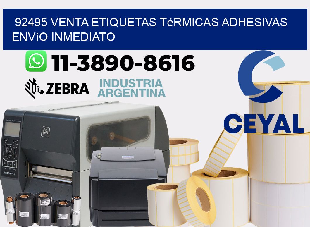 92495 venta etiquetas térmicas adhesivas envío inmediato