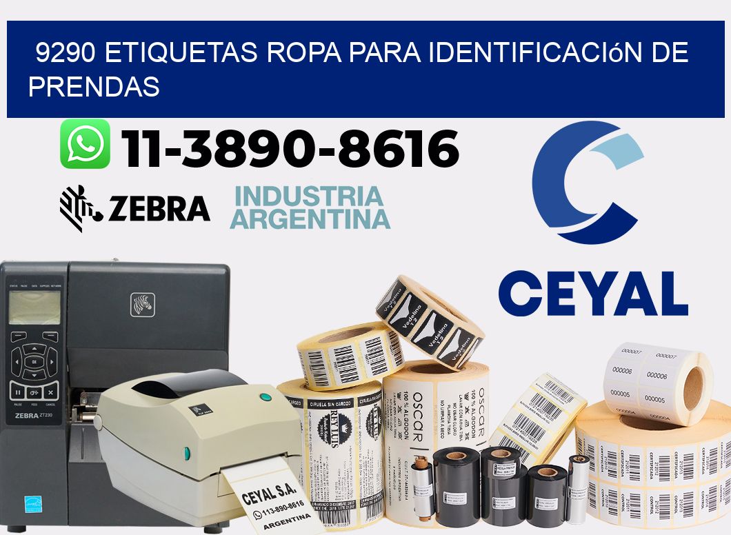 9290 Etiquetas ropa para identificación de prendas