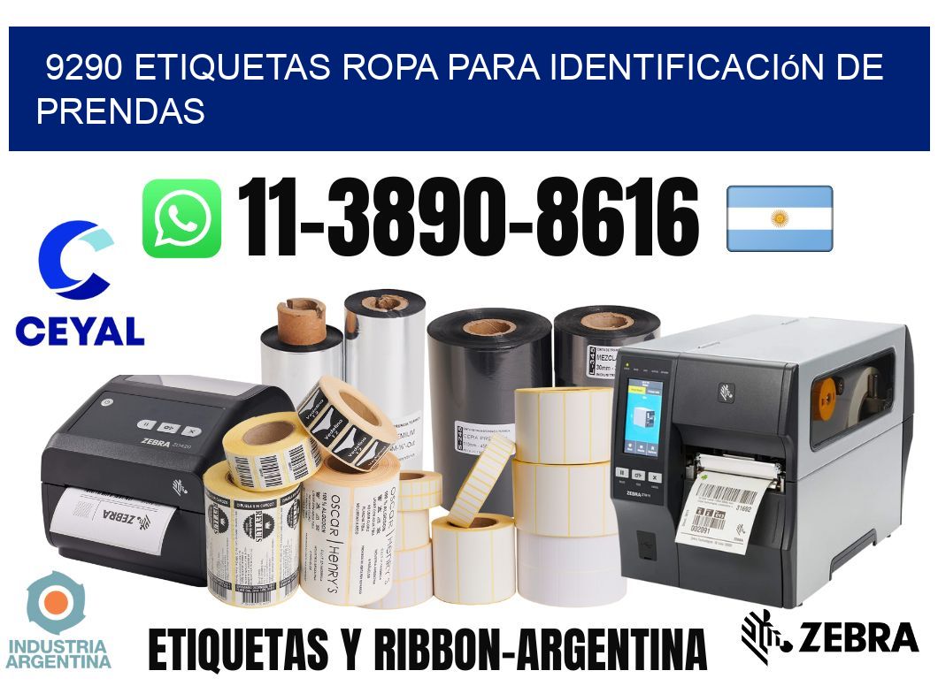 9290 Etiquetas ropa para identificación de prendas