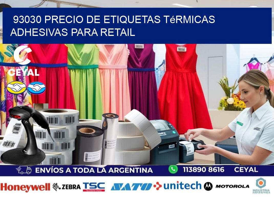 93030 precio de etiquetas térmicas adhesivas para retail