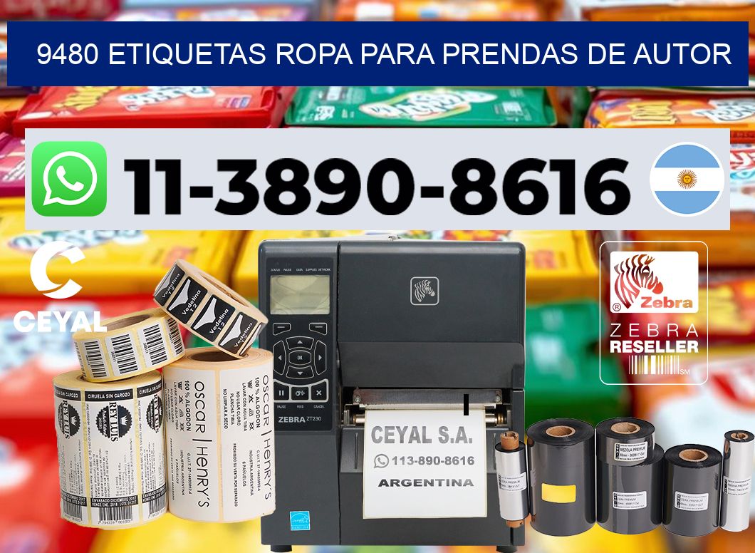 9480 Etiquetas ropa para prendas de autor